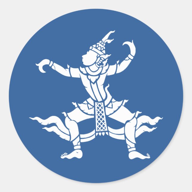 Adesivo Redondo Dançarino Tailandês ⚠ Sinal ⚠ Tailândia (Frente)