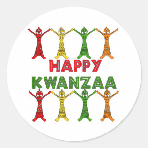 Adesivo Redondo Dançarinos de Kwanzaa