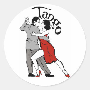 Adesivo Redondo Dançarinos do tango