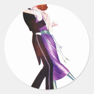 Adesivo Redondo Dançarinos retros de Deco das mulheres da mulher