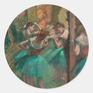 Adesivo Redondo Dançarinos, Rosa e Verde   Edgar Degas