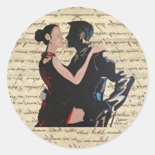 Adesivo Redondo Dançarinos Tango