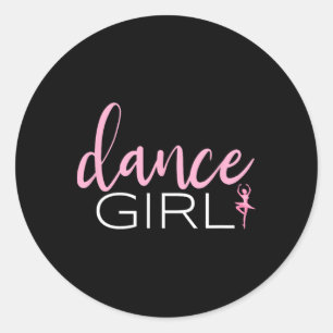 Adesivo Redondo Dance Girl Dancing Ballerina Balé Dancer Dançarino