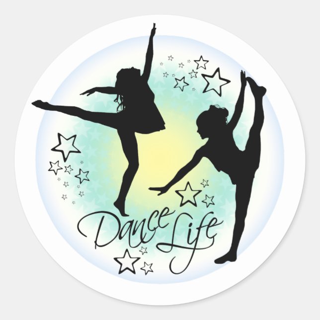 Adesivo Redondo Dance Life, Dance Stickers (Frente)