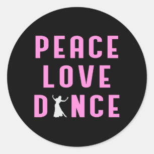 Adesivo Redondo Dance Love Dancing Party Sport Dancer Engraçado P