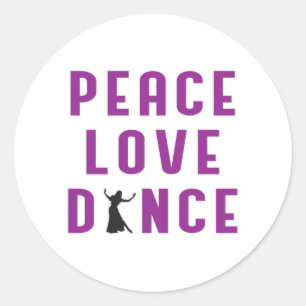 Adesivo Redondo Dance Love Dancing Party Sport Dancer Engraçado P