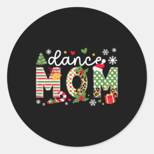Adesivo Redondo Dance Mãe Dançarina de Natal Festa de Mãe Xmas