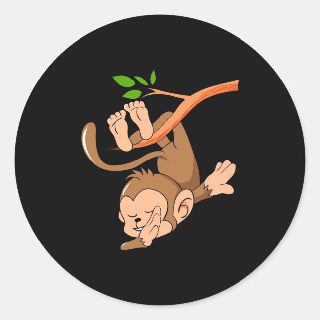 Adesivo Redondo Dance Monkey Dabbing (Frente)