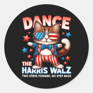 Adesivo Redondo Dance O Gato Engraçado Harris Wheimer Ladala Kamal