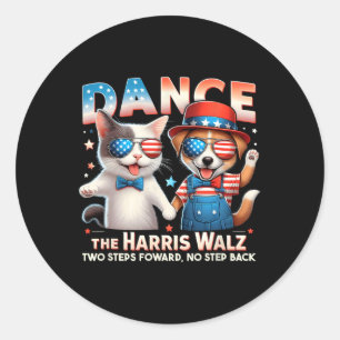 Adesivo Redondo Dance O Gato Engraçado Harris Wheimer Ladala Kamal