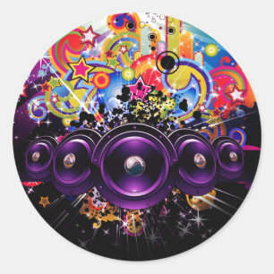 Adesivo Redondo Dance party urbano da dança de Hip Hop DJ do club