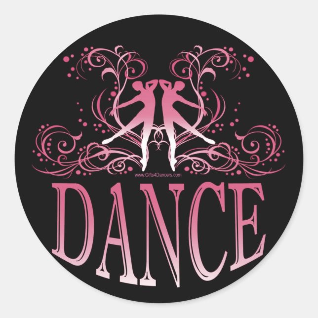 Adesivo Redondo Dance Sticker (rosa) (Frente)