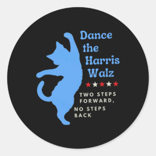 Adesivo Redondo Dance The Harris Wheimer 2024 Cat Lady Vote Kamala