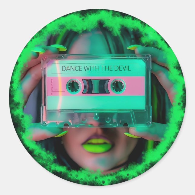 Adesivo Redondo dance with the devil (Frente)