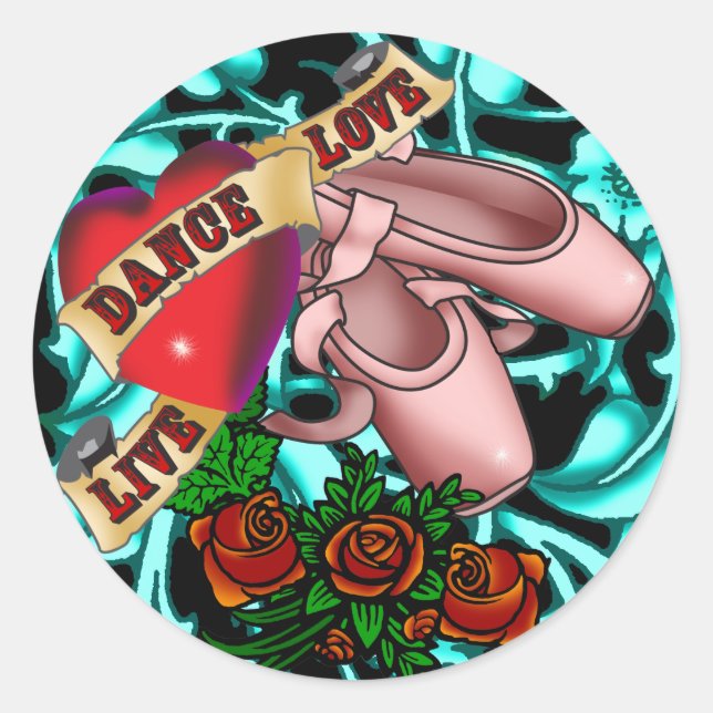 Adesivo Redondo Dancer Tattoo Sticker (Frente)