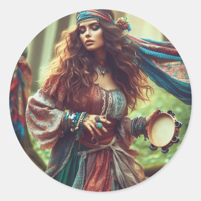 ADESIVO REDONDO DANCING GYPSI (Frente)