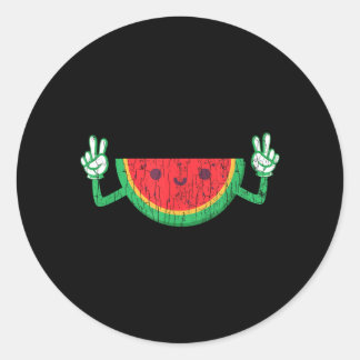 Adesivo Redondo Dancing Watermelon Funny Summer Fruit Lover