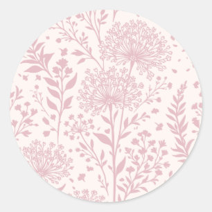 Adesivo Redondo Dandelion Doce Rosa Abafada - Neutro