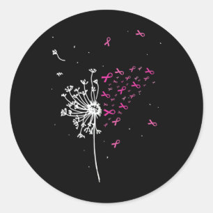 Adesivo Redondo Dandelion Fita Rosa Fita Legal Sensibilização para