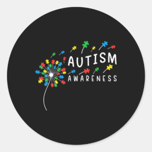 Adesivo Redondo Dandelion Quebra-cabeça Piece Legal Autismo Menina