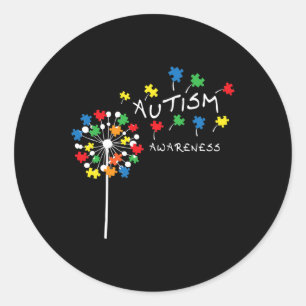 Adesivo Redondo Dandelion Quebra-cabeça Piece Legal Autismo Presen