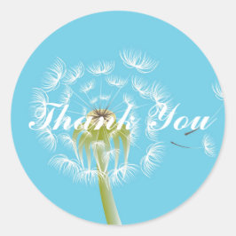 Adesivo Redondo Dandelion sky Obrigado
