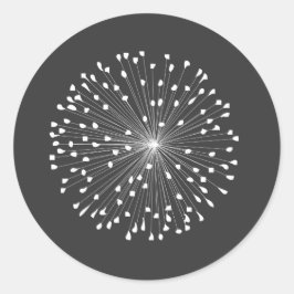 ADESIVO REDONDO DANDELION STARBURST EM BRANCO