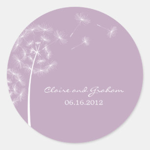 Adesivo Redondo Dandelion Wish Favor Sticker ou Envelope Selo