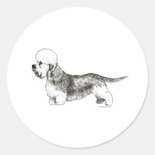 Adesivo Redondo Dandie Dinmont Terrier