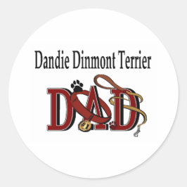 Adesivo Redondo Dandie Dinmont Terrier Pai Sticker