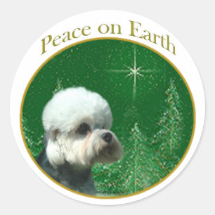 Adesivo Redondo Dandie Dinmont Terrier Peace