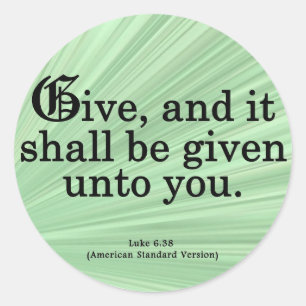 Adesivo Redondo Dando a Luke 6-38