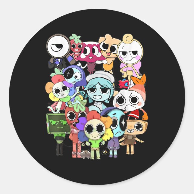 Adesivo Redondo Dandys World, Costume Para Aniversário (Frente)