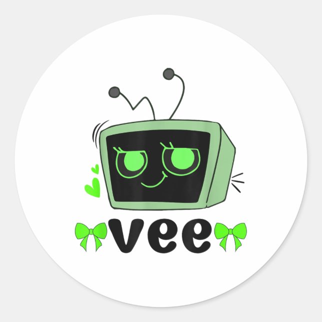 Adesivo Redondo Dandys World Vee Costume Para Crianças E Adultos (Frente)