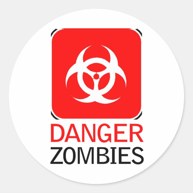 Adesivo Redondo Danger Zombies (Frente)