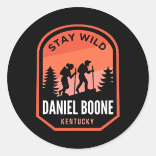 Adesivo Redondo Daniel Boone Kentucky Caminhada Na Natureza 