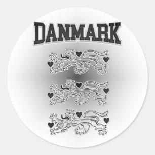 Adesivo Redondo Danmark Casaco de Arms