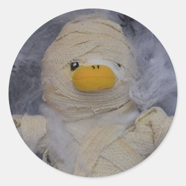 Adesivo Redondo Danny Duck, a múmia (Frente)