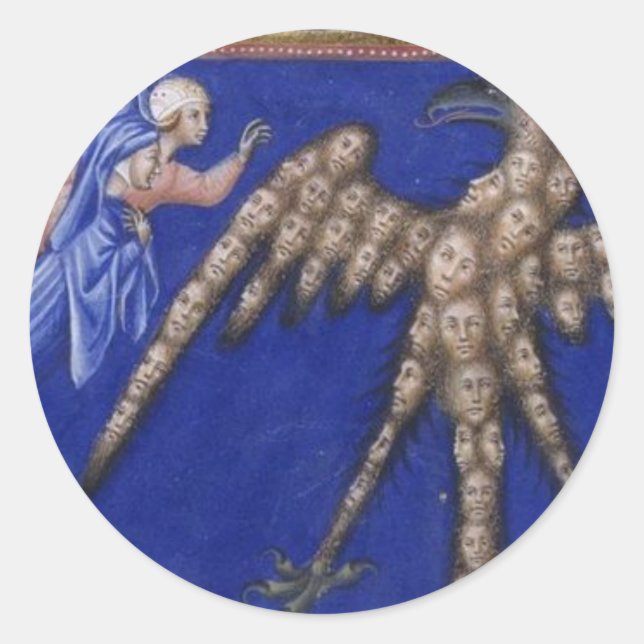 Adesivo Redondo Dante com a Águia em Paradiso (Frente)