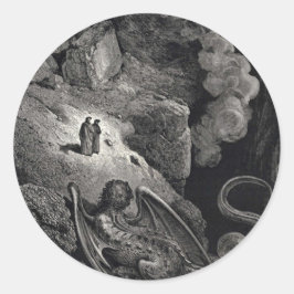Adesivo Redondo Dante & Virgil com Geryon Stickers