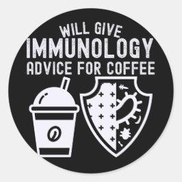 Adesivo Redondo Dar conselhos de imunologia para café