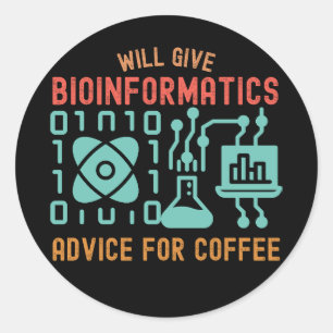 Adesivo Redondo Dará conselhos de bioinformática para o café