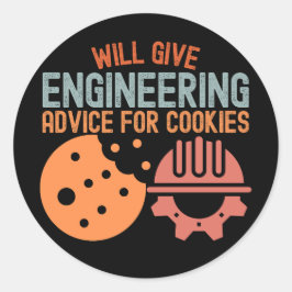 Adesivo Redondo Dará Conselhos de Engenharia para Cookies