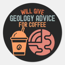Adesivo Redondo Dará Conselhos de Geologia por Café