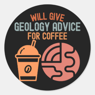 Adesivo Redondo Dará Conselhos de Geologia por Café