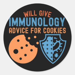 Adesivo Redondo Dará conselhos de imunologia para cookies