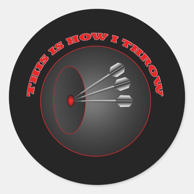 Adesivo Redondo Dardos como eu jogo (Frente)