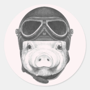 Adesivo Redondo Daredevil Pig