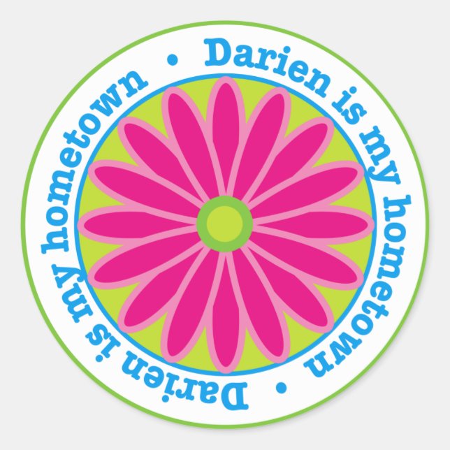Adesivo Redondo Darien Hometown Flower Sticker (Frente)