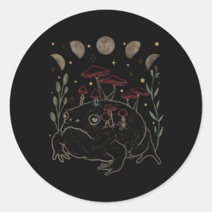 Adesivo Redondo Dark Academia Moon Witchy Goblincore